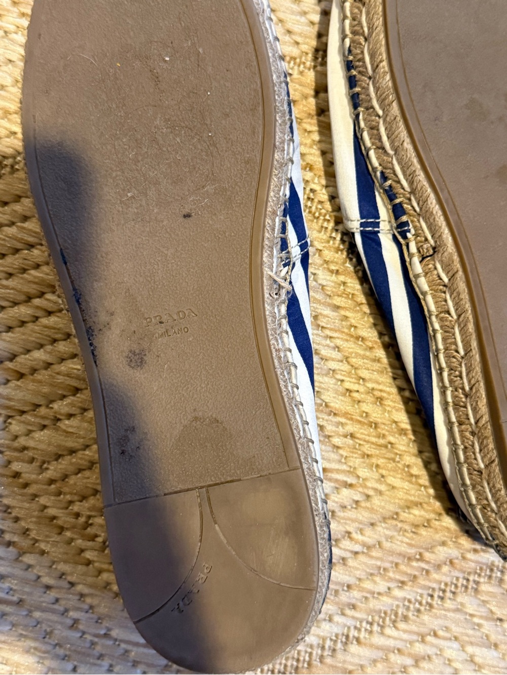 Vintage Size 40 Prada Canvas Nautical Patriotic Maritime Espadrilles - Picture 6 of 12